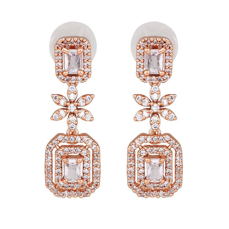 Estele – Klassische Designer-Ohrringe mit Roségoldbeschichtung und Zirkonia für Damen