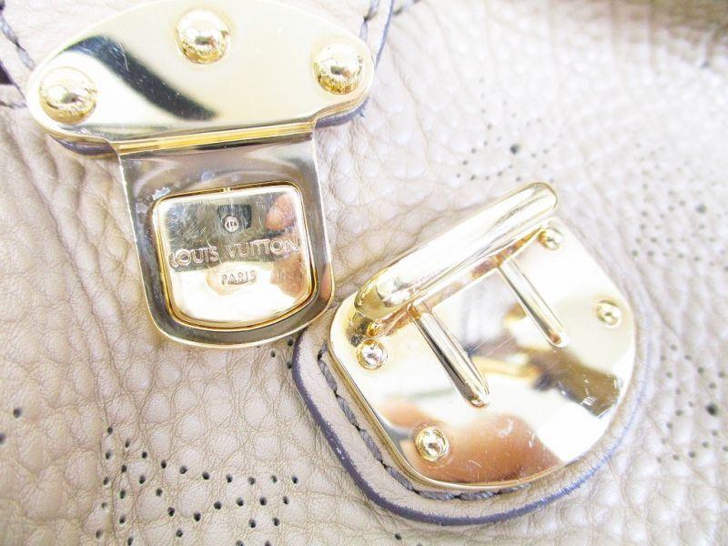 Authentische LOUIS VUITTON Mahina Leder Beige Tote & Shopper Tasche Geldbörse Neo L #6367 Generalüberholt