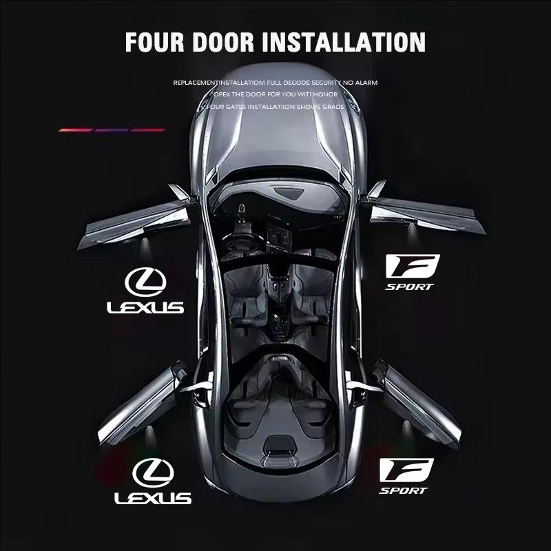 2Pcs Car Door Projector Lamps Welcome Lights Accessories For Lexus F SPORT IS250 IS200 CT200h GS300 LS430 RX450h LX570 IS300 ES3