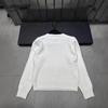 D Family Early Spring Rhinestone Butterfly Embroidered Round Neck Pullover Knit Long Sleeve Casual Top