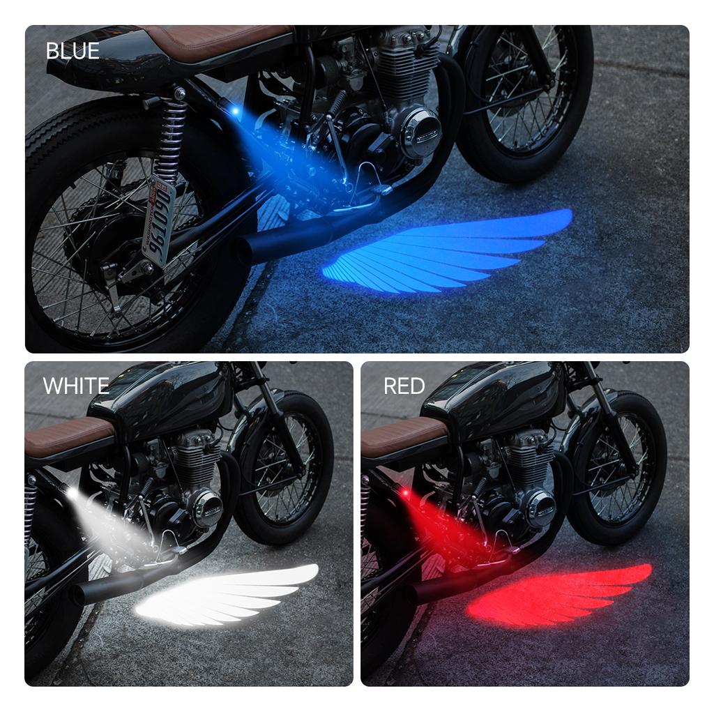 2Pcs Angel Wings Licht Motorrad modifizierte LED dekorative Willkommen Flügel Laser Umgebungsatmosphäre Lampe Projektion 12V 24V