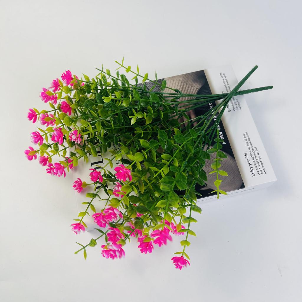 Eucalyptus Camellia Seven-Pronged Rose Bouquet - Artificial Flowers