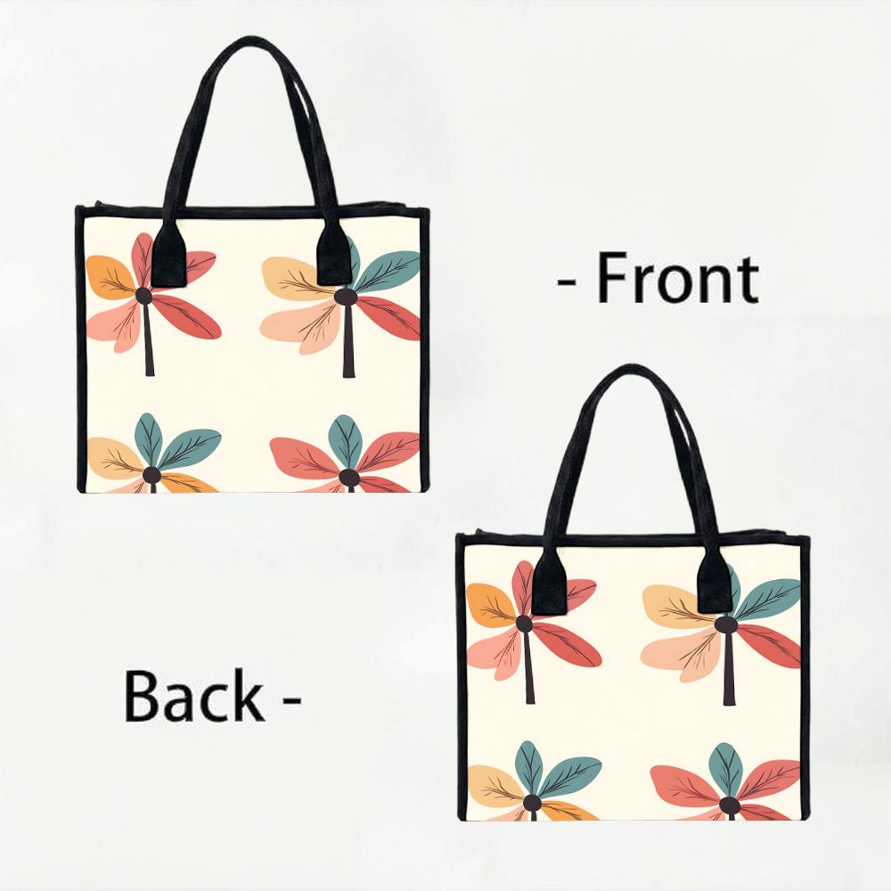 Stylish Floral Print Casual Tote Bag for Daily Commute Shopping