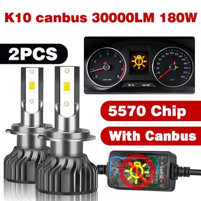 Mini Canbus Lampada H4 H7 Led Car Headlight 30000lm 6000k 8000k Lamp H1 9005 Hb3 9006 Hb4 H8 H9 H11 Fog Lights Auto Bulbs