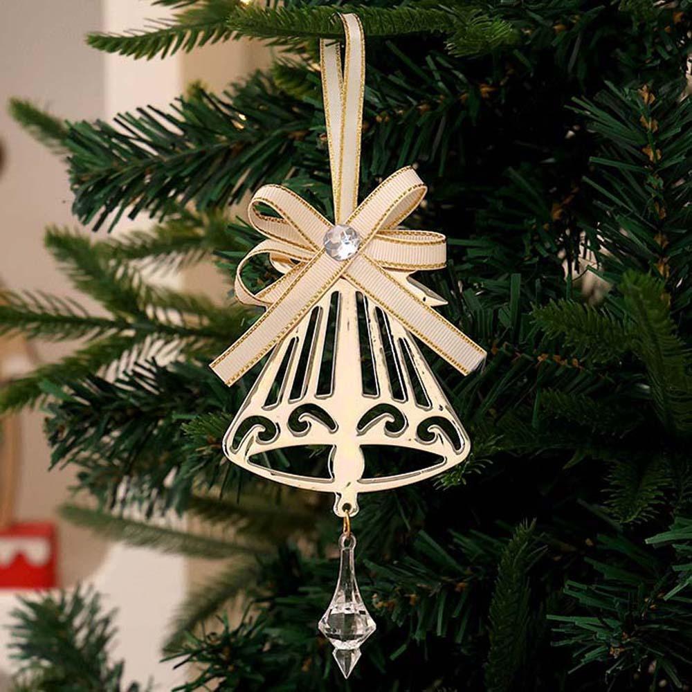 Crystal Drop Metal Christmas Ornaments Tinplate Material Holiday Hanging Decor Winter Weddings