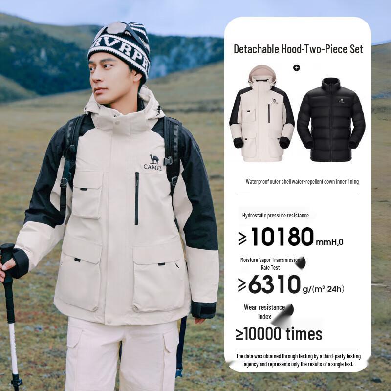 Мужская outdoor куртка 3-в-1 CAMEL с подкладкой из пуха S