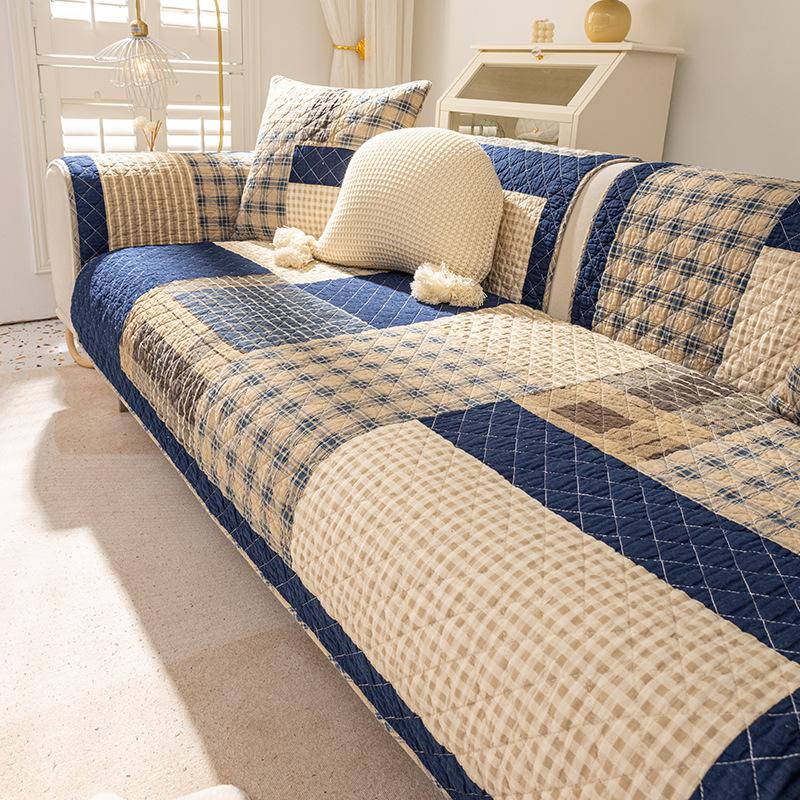 Sofa Cushion Four Seasons Universal Pure Cotton Cushion Simple Modern Nordic Cotton Non-Slip Sofa Towel Cover Cloth Cushion Summer