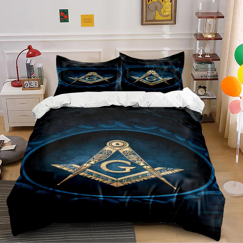 Masonic Symbol Design Bedding Set Bedding set (1 duvet cover, 2 pillowcases, duvet not included)