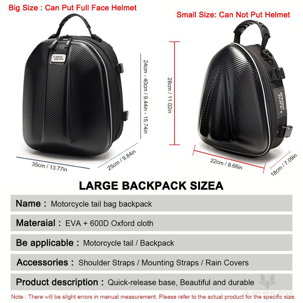 Multifunctional Motorcycle Tail Bag Waterproof Motorbike Rear Back Seat Bag Moto Helmet Travel Bag Rider Backpack
