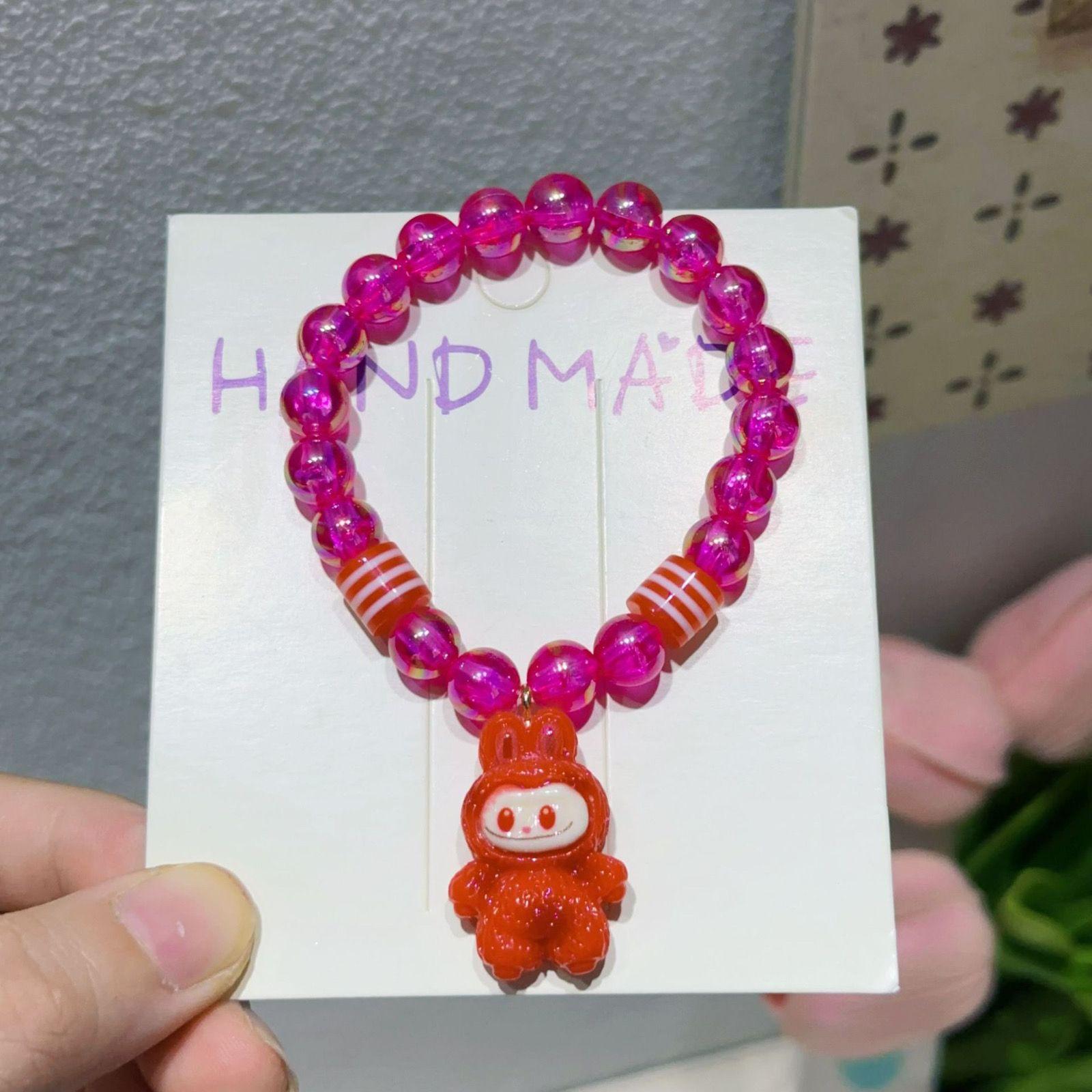 

2025 Новый Стиль Браслет Labubu Милый Акриловый Из Бусин Студенческий Корейский Сестры BFF Браслет Дружбы orange