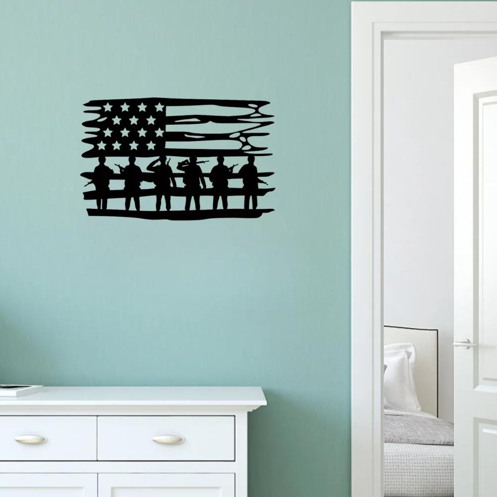 Custom American Patriot Sign Personalized Wall Art for July 4th Charming Patriot Soldier Metal Sign Independence Day Delight.