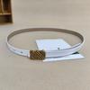 Womens Belt Leather With Classic Silver Buckle For Daily Office Gift Attire