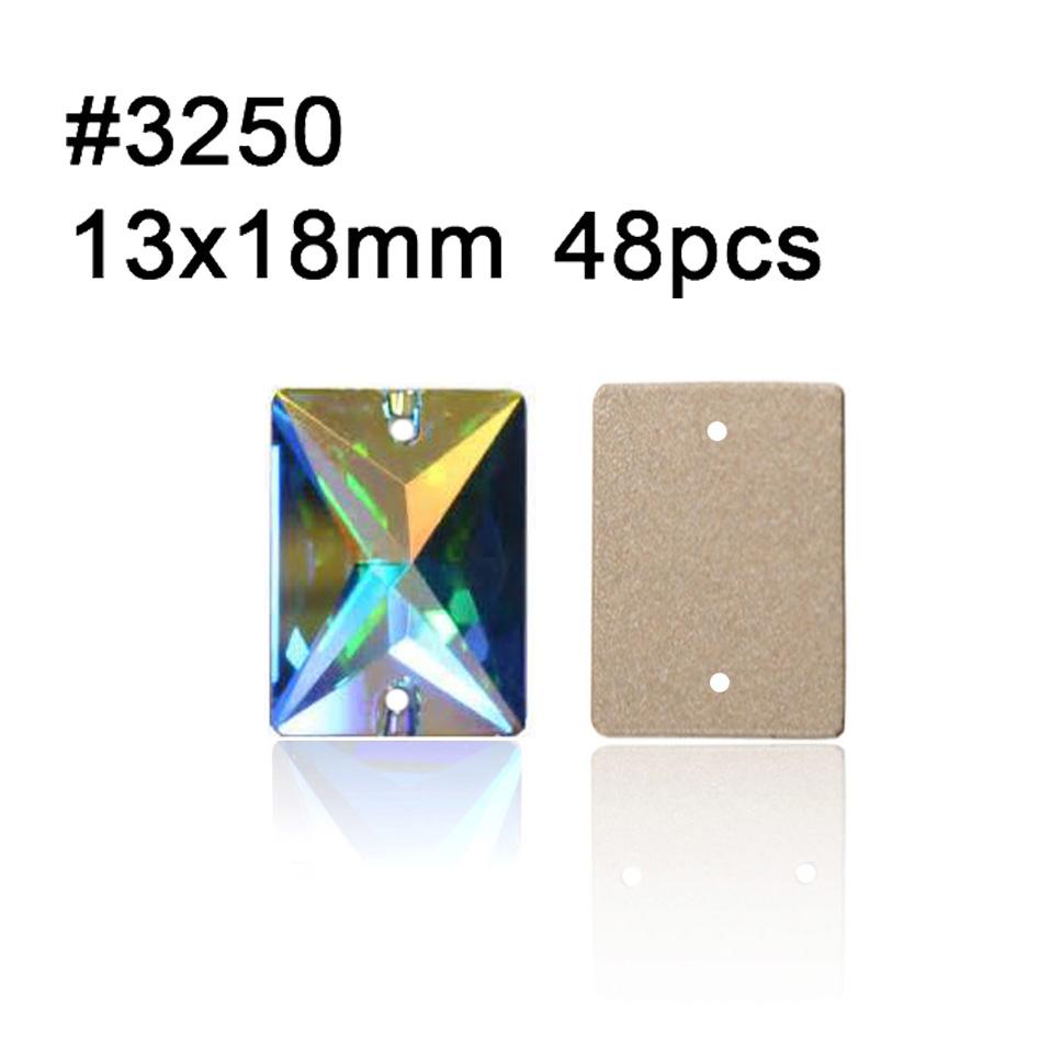 Yanruo AB Color Sew on Glass Crystal Sewing  Rhinestone Crystal Flat Back Rhinestone for Dresses
