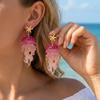 Creative Acrylic Graduated Jellyfish Pendant Earrings for Women Dreamy Pink Animal Earrings Summer Party Jewelry Accessories