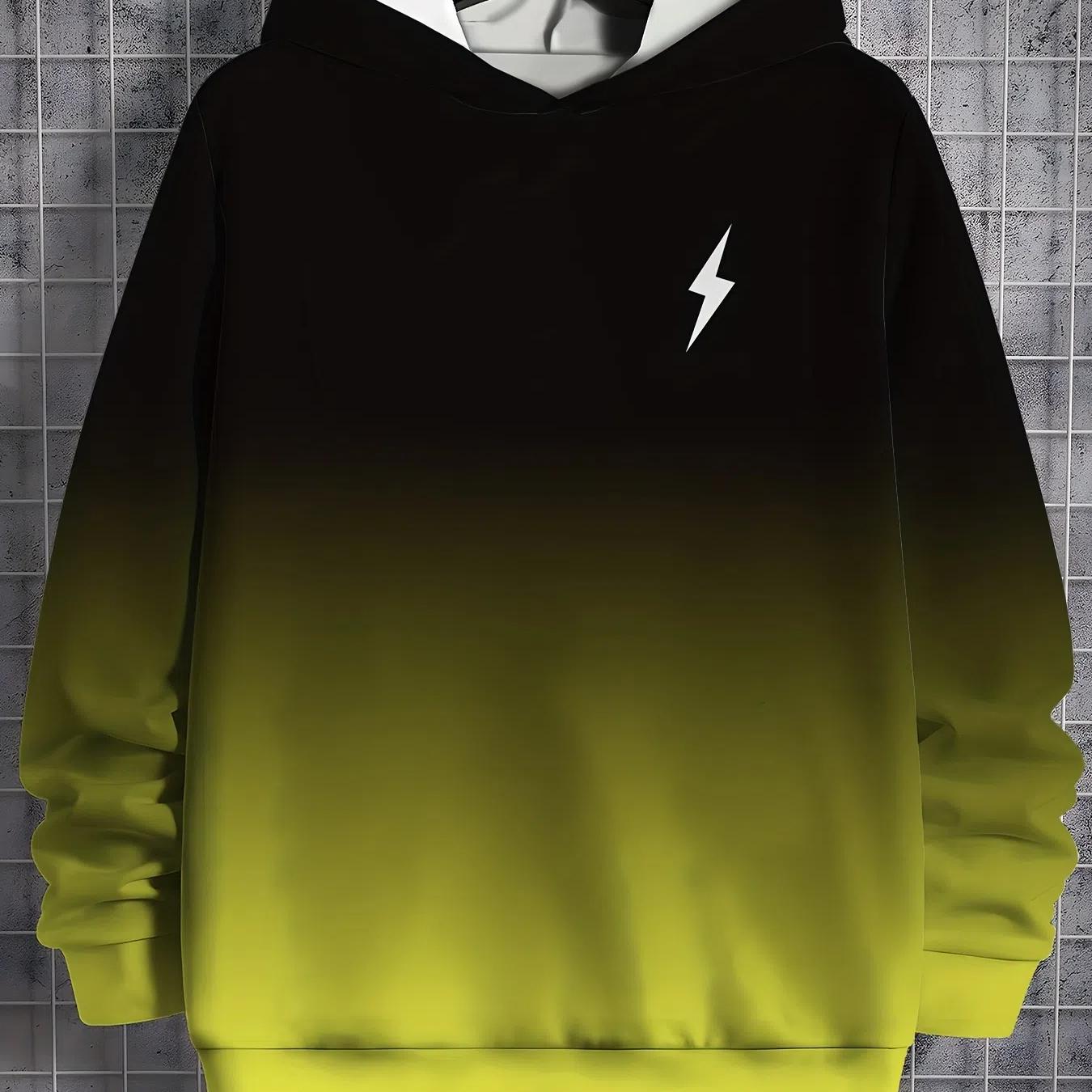 Мужской повседневный свитер с капюшоном с 3D-узором в виде алфавита — фото 4