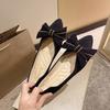 New fashion single shoes women's spring and summer fashion pointed head shallow mouth gradual change bow flat shoes