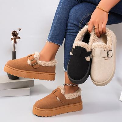 New Luxury Winter Women's Snow Boots Plush Fashion Retro Bean Shoes Cotton Women's Flat Shoes Thick Sole Women's Boots