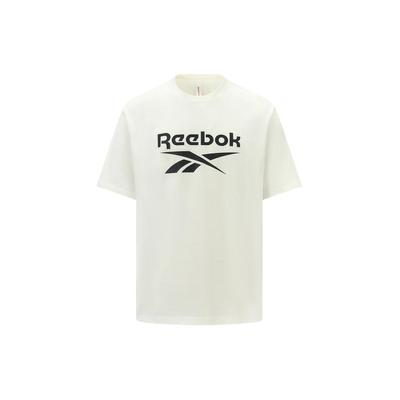 Reebok Logo Print Sportlich Lässig Kurzarm T-Shirt Unisex Oberteile Weiß 24SRM409UGW1