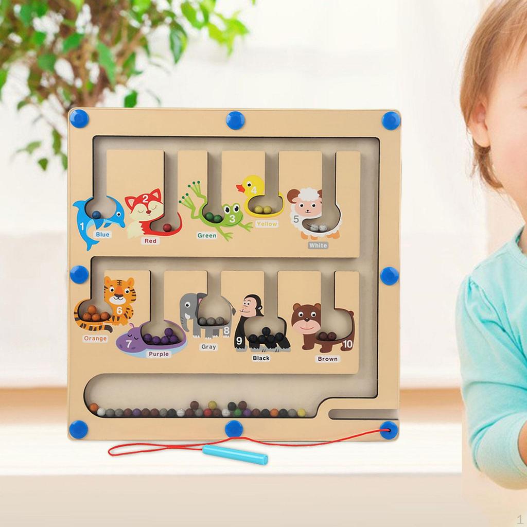 Montessori Wooden Maze Puzzle Game Board Education Toys Preschool Activities Animal