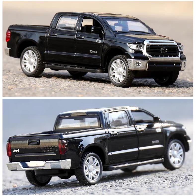 Toyota Tundra Pickup Truck Simulare Diecast și vehicule de jucărie Sunete și lumină Mașină trage înapoi 1:32 Cadouri de aniversare model din aliaj
