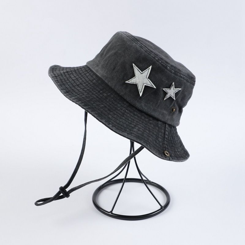 

Western Denim Wind Alpine Cap XINGX Washed Old Sun Hat Retro Outdoor Fishing Cap All Year Round Vacation Bucket Hat Black M(56-58cm)