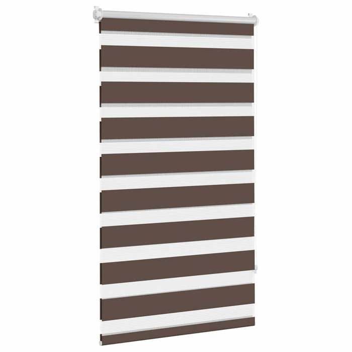 Store enrouleur - Zebra - Tamisant zébré - Tissu 67×120 cm (rail 70 cm) - Polyester marron