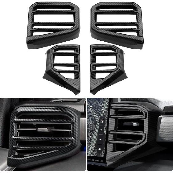 INTGET 2PCS Steering Wheel Cover for 2022 2023 2024 Toyota Tundra Accessories Carbon Fiber Steering Wheel Protector Trim Interior for Toyota Sequoia