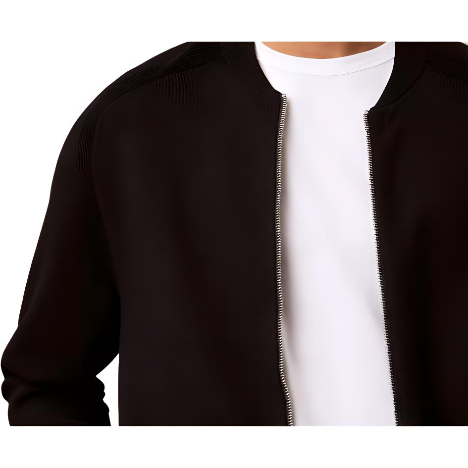 Calvin Klein Solid Color Moisture Wicking Pilot Drop Shoulder Long Sleeve Jacket Men jackets Black 40EM324-001