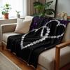 Diamond Fruit Bow Gingham Cartoon Anime Print Flannel Blanket Soft Warm Throw for Kids Bedroom Sofa Christmas Office Car