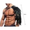 Mittelalterlicher Feder-Schal Punk Gothic Kunstleder Kostüm Rüstung Halloween Cosplay Verstellbare Schulterrüstung Performance Maske Doppel-Schulterpanzer