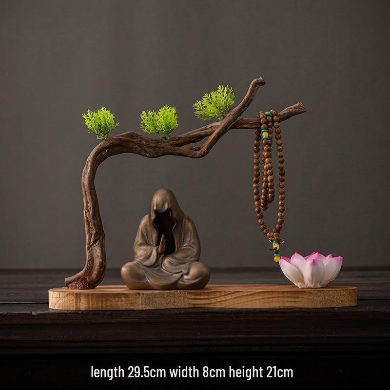 Zen Style Natural Wood Root Carving Ornament: Living Room Decoration & Bracelet Display Stand
