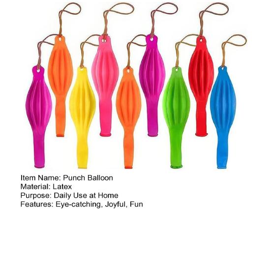 50 Pcs Punch Balloons for Kids Thickened Heavy Duty Punching Bouncy Balloons with Rubber Band Handle for Birthday Party Goodie Bag Stocking Stuffers