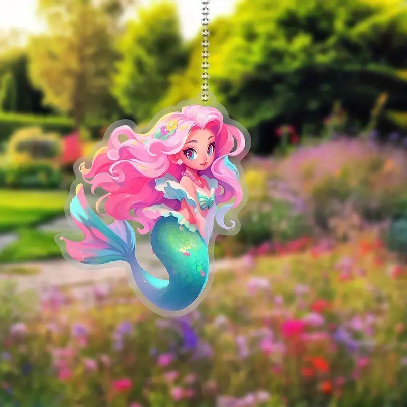 Charming Unique Acrylic Mermaid Car Pendant For Vibrant Decor Interior