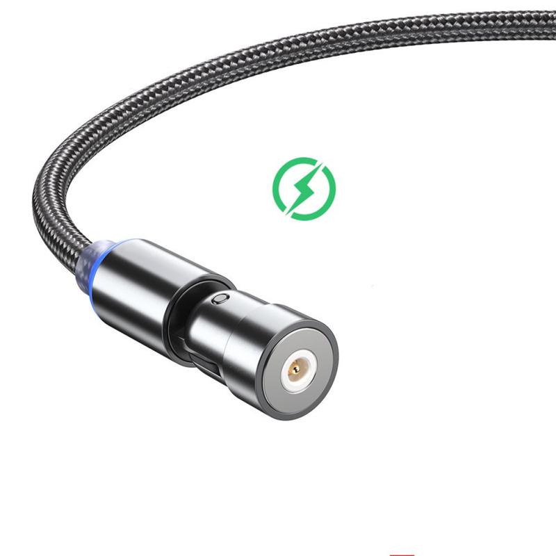 540 Degree Rotating Magnetic Mobile Phone Data Cable 3-in-1 Type C Elbow Magnetic Charging Cable