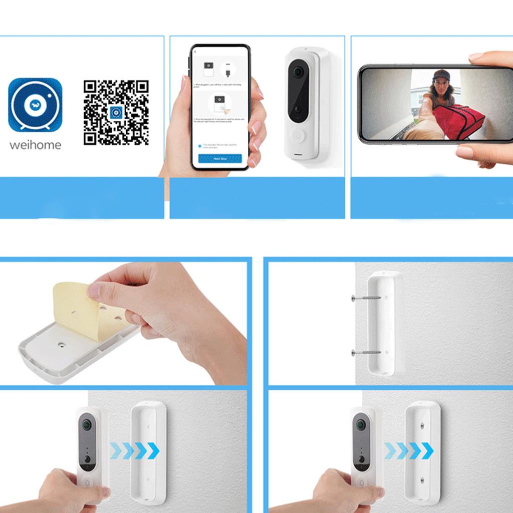 Wireless waterproof WIFI visual smart doorbell mobile phone remote monitoring intercom low power consumption HD camera