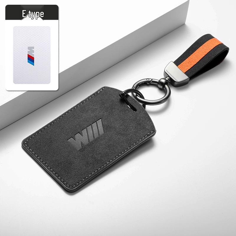 Compatible with BMW New 5 Series, 7 Series, 4 Series, X5, and X7 NFC Key: Suede Double Buckle Card Case.
