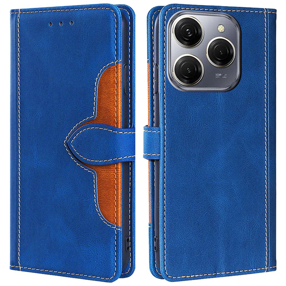 For TECNO Spark 20 Pro Cell Phone Case Straw Hat Design Skin-Touch Wallet PU Leather Stand Cover