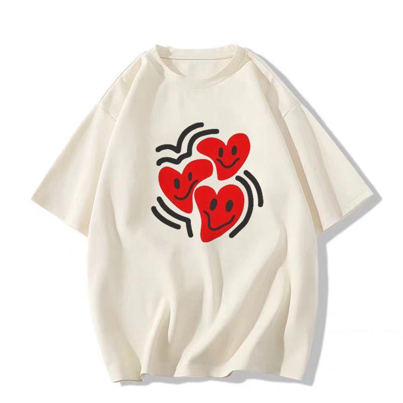 

Женская летняя 2025 футболка с коротким рукавом из чистого хлопка свободного кроя L абрикосовый