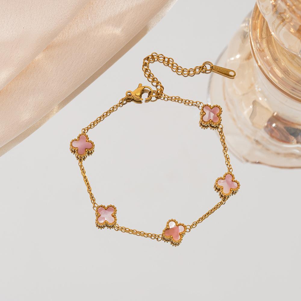 9mm Four-leaf Clover Bracelet A Luxurious and High-end Women's Jewelry Piece That Won't Fade A Unique and Minimalist Bangle