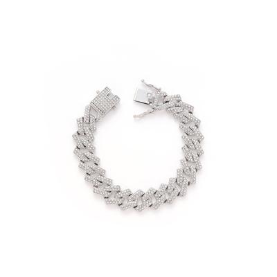15mm Alloy Diamond Cuban Chain, Double Row Men's Hip-Hop Necklace - European & American Style