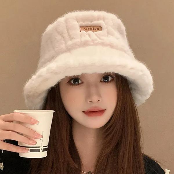 WTEMPO Retro Elegant Warm Thickened Soft Hats Women's Autumn Winter Casual Versatile Plush Hats Solid Color Windproof Cold-proof Hats