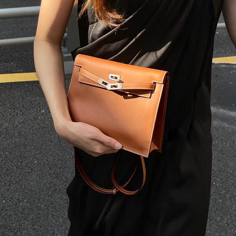 Borsa a Tracolla Kelly alla Moda in Pelle di Vitello per Donna - Borsa a Spalla Versatile, di Alta Gamma, in Vera Pelle con Sensazione di Lusso Leggero