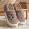 Bag heel cotton slippers home autumn and winter cartoon rabbit ears couple indoor cotton mop velvet warm platform shoes