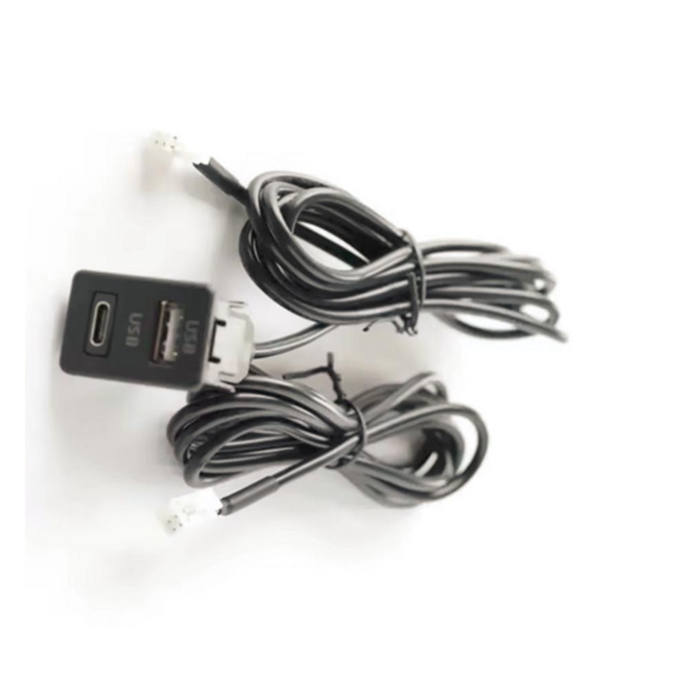 Car Navigation 4 Pin 6 Pin to USB+TYPE-C Port Panel For Aftermarket Head Unit
