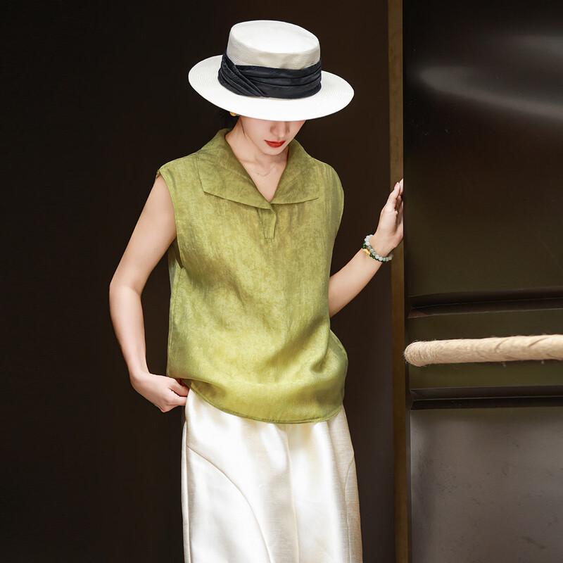 Women s New Chinese Style Sleeveless Lapel Blouse XL
