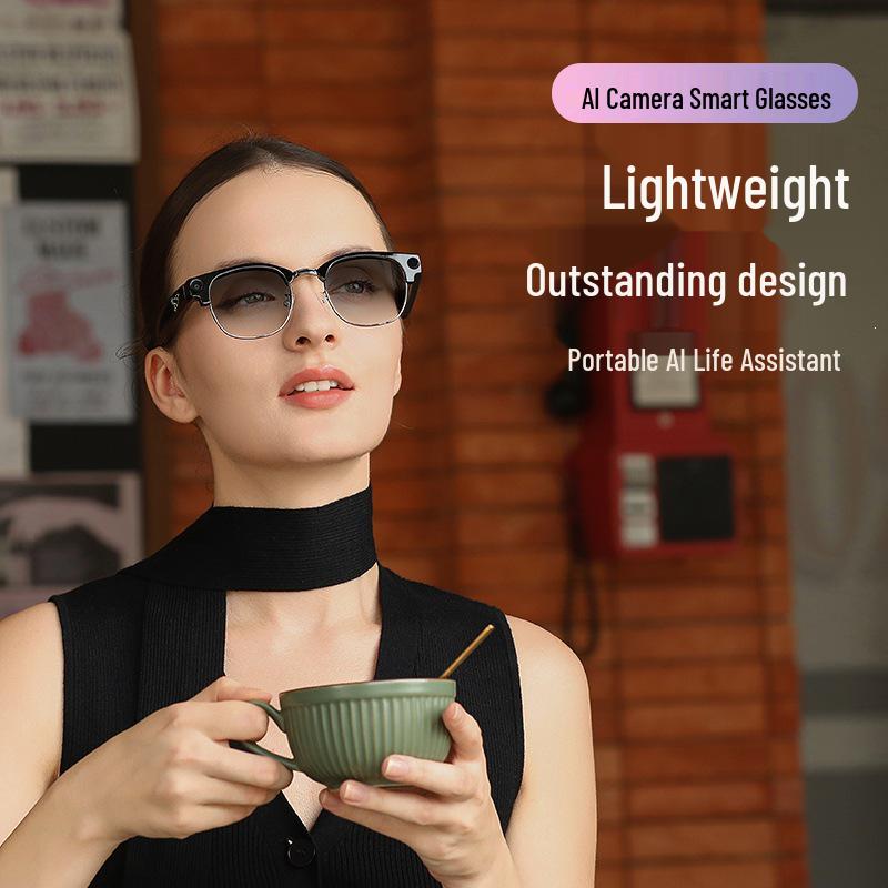 KI Intelligente Bluetooth-Brille: Multifunktional, Blaulichtfilter, mit Kamera, Navigation, Anrufen, Übersetzung und Sonnenbrille