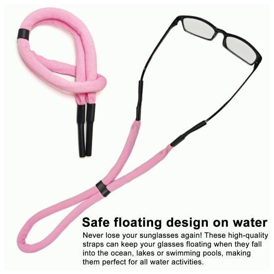 8 Pcs Floating Sunglasses Straps for Water Adjustable Glasses Float Safety Rope for Men Women Buoyant Eyewear Retainer for Boating Kayaking Fishing