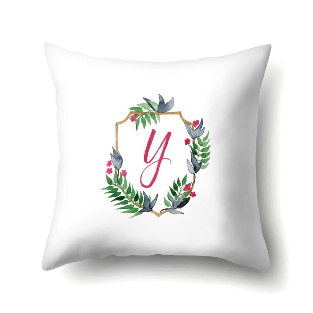 Creative Wreath Letter Pillowcase Office Cushion Cover Living Room  Waist