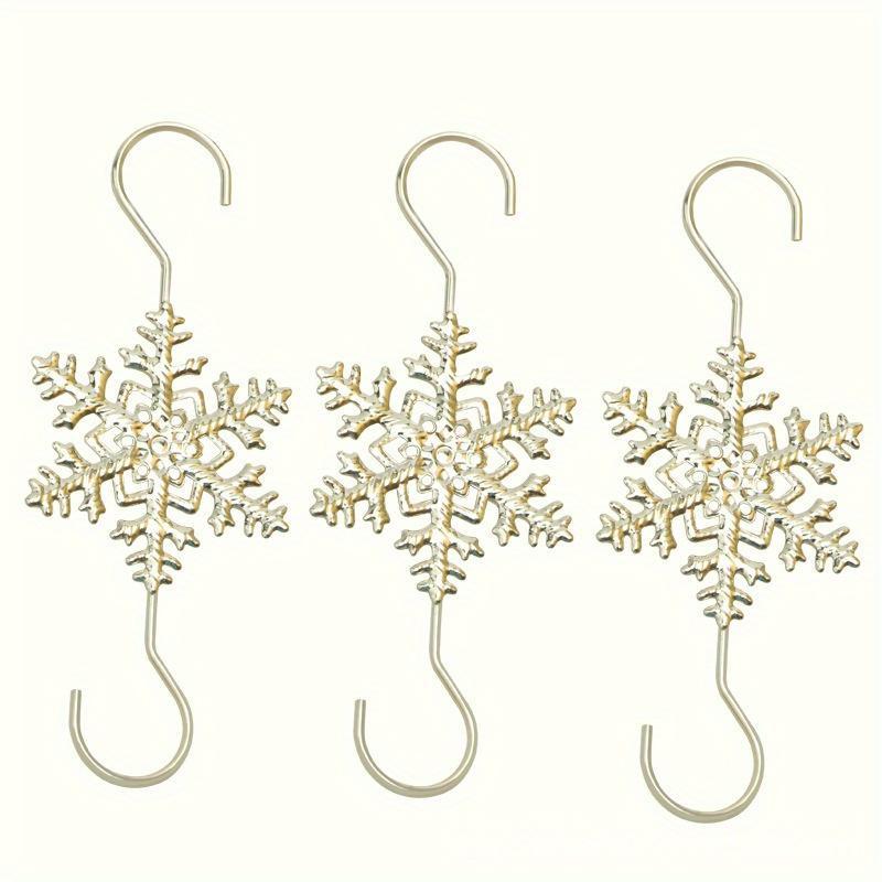 Creative Christmas Snowflake Hooks Christmas Tree Snowflake Decorations Home Storage Gold And Silver Snowflake Hooks