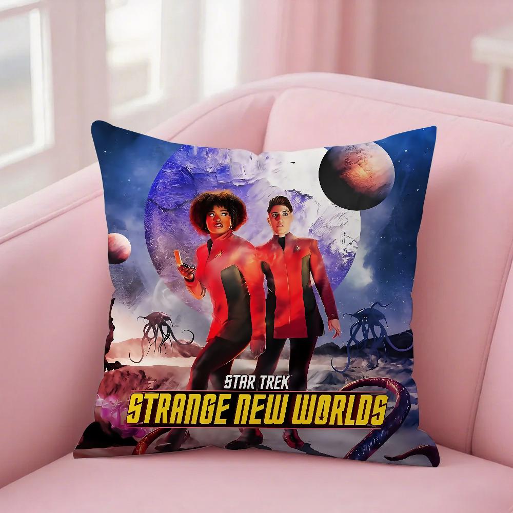 Movie Star Trek Strange New Worlds Pillow Case Square Double-Sided Printing Short Plush Sofa Cushion Cover Bedroom Bedside